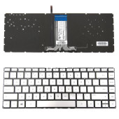 Клавиатура для ноутбука HP 14-AB 14-AL, серебристая с подсветкой
