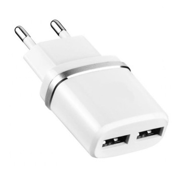 Блок питания (сетевой адаптер) HOCO C12 Smart два порта USB, 5V, 2.4A, белый