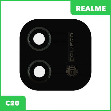 Стекло основной камеры для Realme C20, черный