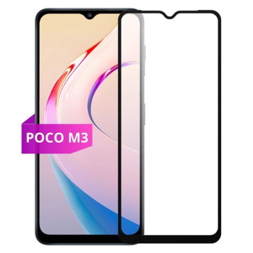 Стекло для переклейки дисплея Xiaomi Poco M3, черный