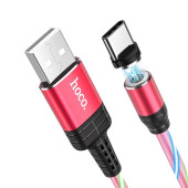 USB кабель Hoco U90 Ingenious Streamer Charging Cable For Type-C, 1 метр, красный