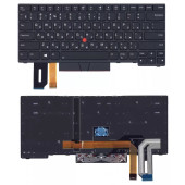 Клавиатура для ноутбука Lenovo ThinkPad E480, E485, черная с подсветкой