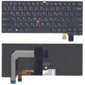 Клавиатура для ноутбука Lenovo ThinkPad T460P, черная с подсветкой