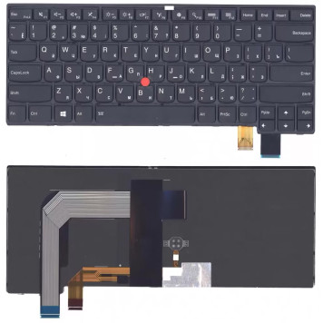 Клавиатура для ноутбука Lenovo ThinkPad T460P, черная с подсветкой