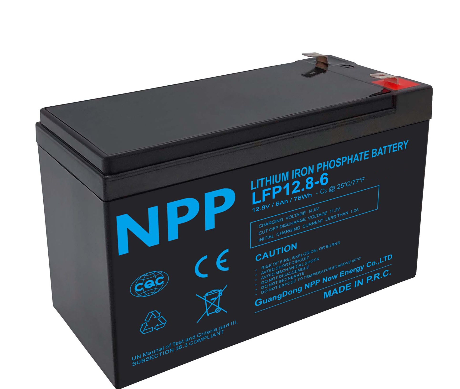 Аккумулятор NPP LiFePO4 12.8 V, 6 Ah (10A)